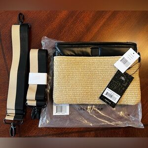 NWT Think Rylan Yacht Bum Bag. Duna Rafia Black Pearl.